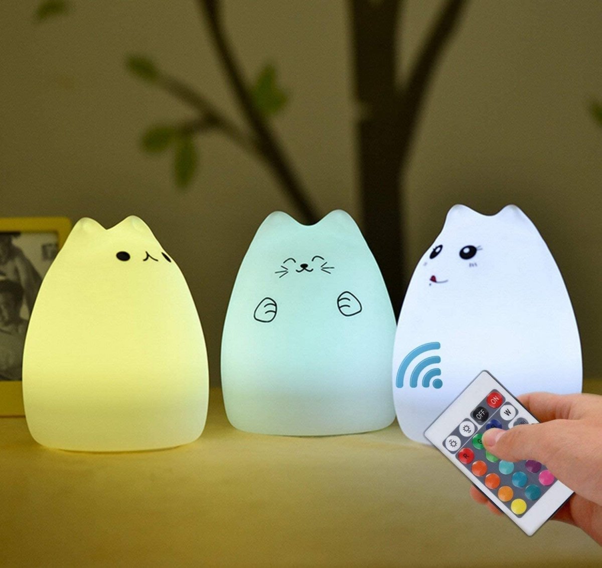 NeoJoy Cat Lamp: Rechargeable Silicone Night Light with Remote Control - Noble Selected Goods & Co.