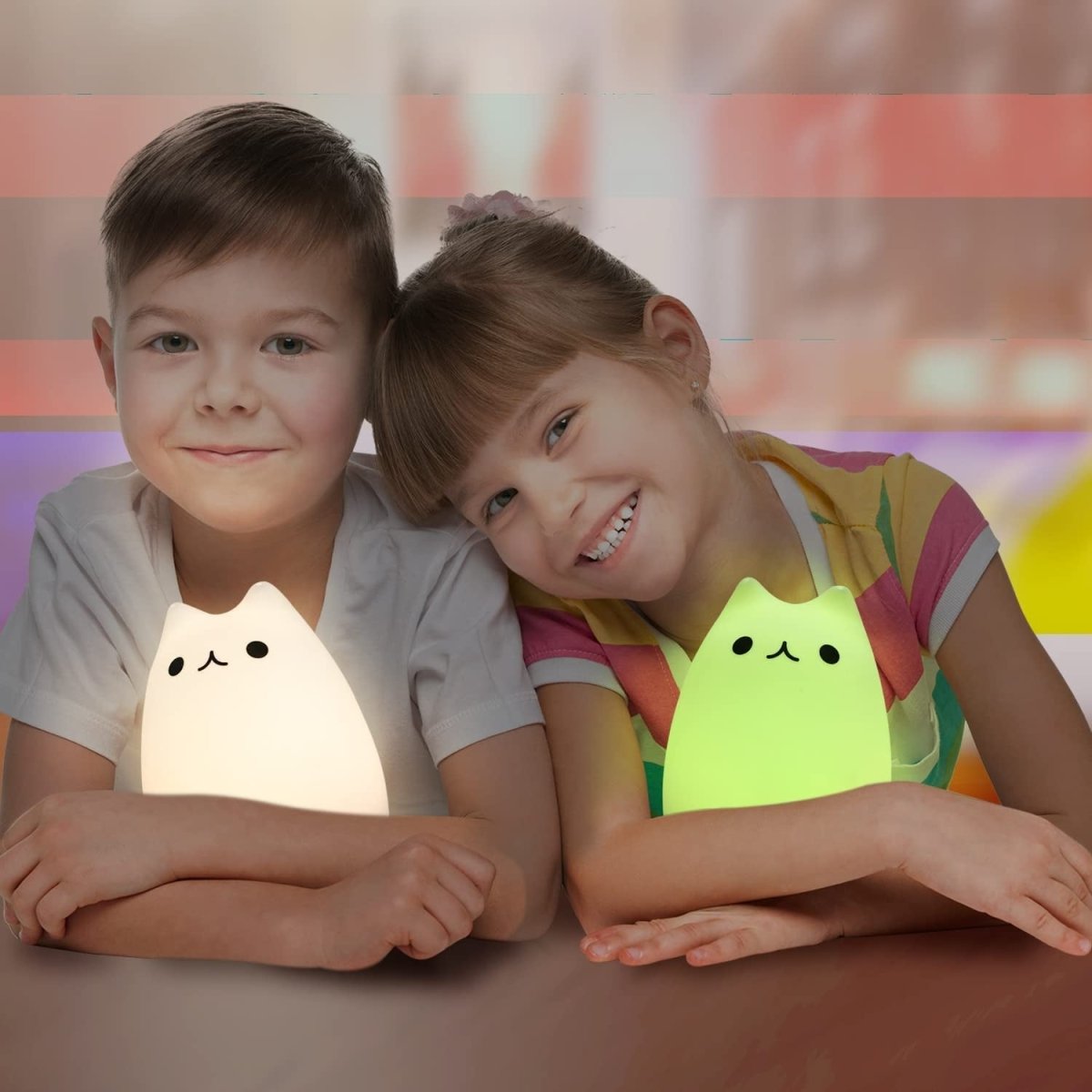 NeoJoy Cat Lamp: Rechargeable Silicone Night Light with Remote Control - Noble Selected Goods & Co.